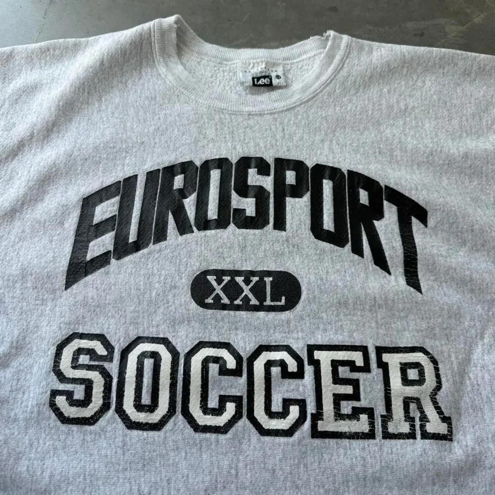 Vintage 90's Eurosport Reverse Weave Style Soccer Crewneck Sweatshirt Size 2XL - Picture 4 of 8